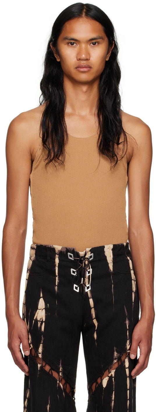 Tankkitoppi Dion Lee Ribbed Tank Top Ruskea | C7224F23