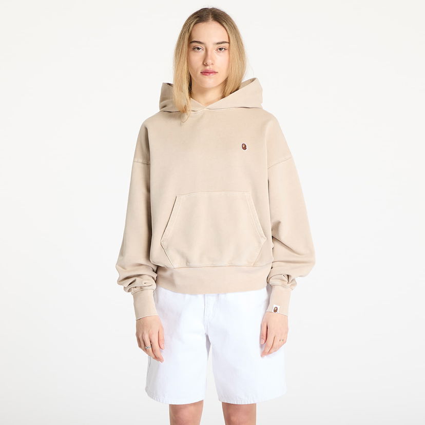 Huppari BAPE A BATHING APE Pigment Dyed One Point Oversized Pullover Hoodie Beige | 001PPL302004LGRA