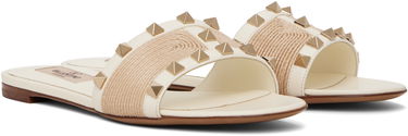 Asusteet Valentino Valentino Garavani Rockstud Slide Sandals Valkoinen | 6W0S0MH4HJQ, 3