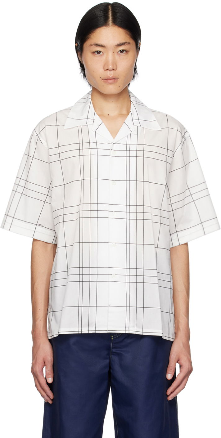 Paita Marni Marni Check Short Sleeve Shirt Valkoinen | CUMU0294A0 UTC303