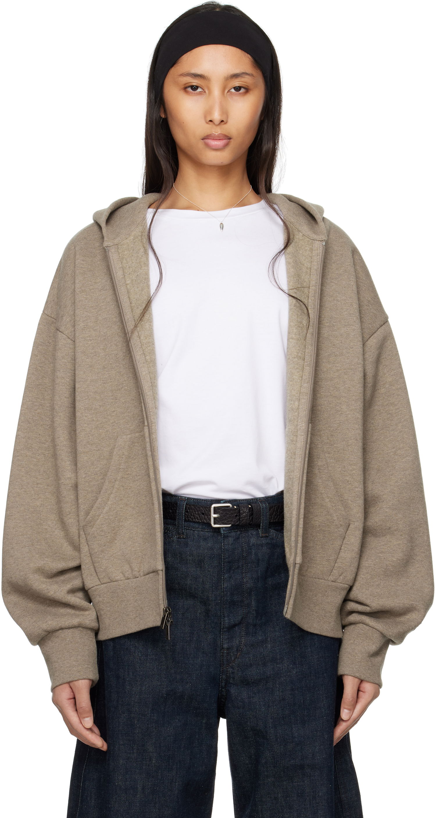 Huppari Fear of God Fear of God ESSENTIALS Classic Full Zip-Up Hoodie Harmaa | 192AS254781F, 0
