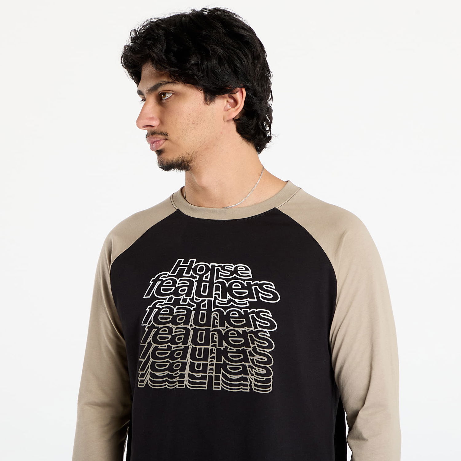 T-paita Horsefeathers Rollin Raglan T-Shirt Musta | SM1394C, 1