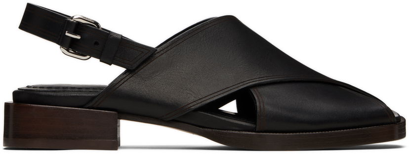 Asusteet LEMAIRE Lemaire Cross Flat Sandals Musta | FO0162 LL0122