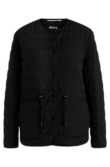 Puffer takki BOSS Padded Jacket with Drawcord Waist Musta | 50531125