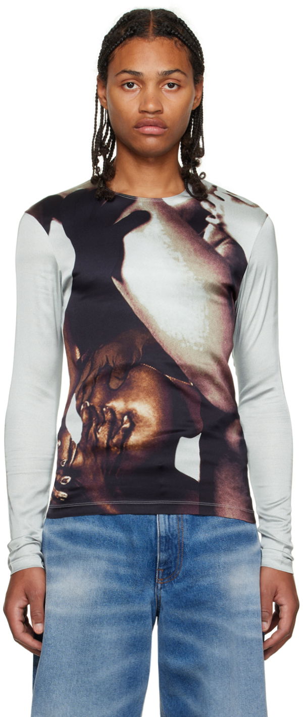 T-paita Y/PROJECT Graphic Long Sleeve T-Shirt Valkoinen | TS87-S25