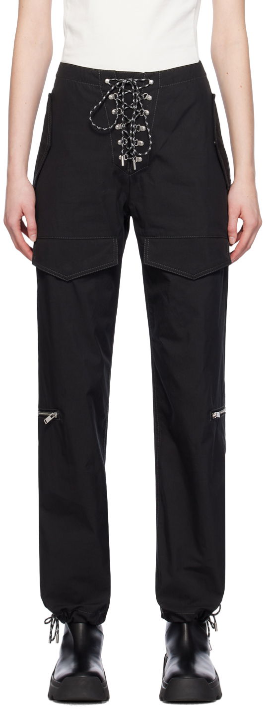 Cargo housut Dion Lee Lace-Up Hiking Trousers Musta | C2178PS24