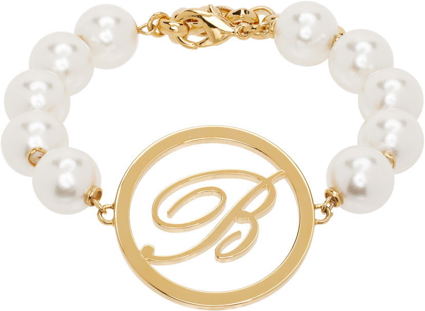 Rannerengas Blumarine Blumarine Faux-Pearl Initial Bracelet Metallinen | P522W327A