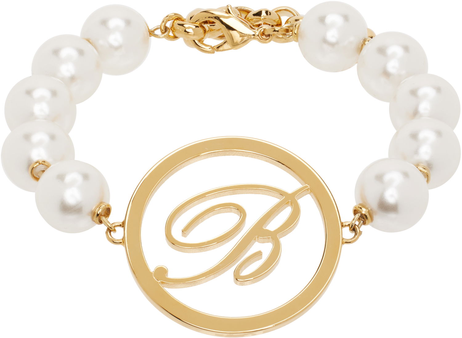 Rannerengas Blumarine Blumarine Faux-Pearl Initial Bracelet Metallinen | P522W327A, 0