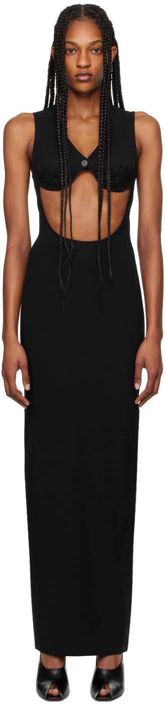 Mekko Jean Paul Gaultier Gaultier Cone Bra Maxi Dress Musta | 24/25-F-RO122-J053-00