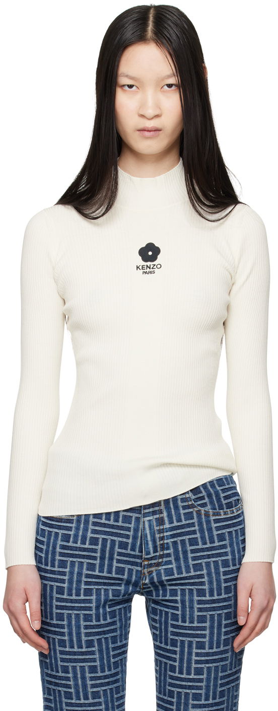 T-paita KENZO Off-White Paris Boke 2.0 Long Sleeve T-Shirt Valkoinen | FE62PU4753LG