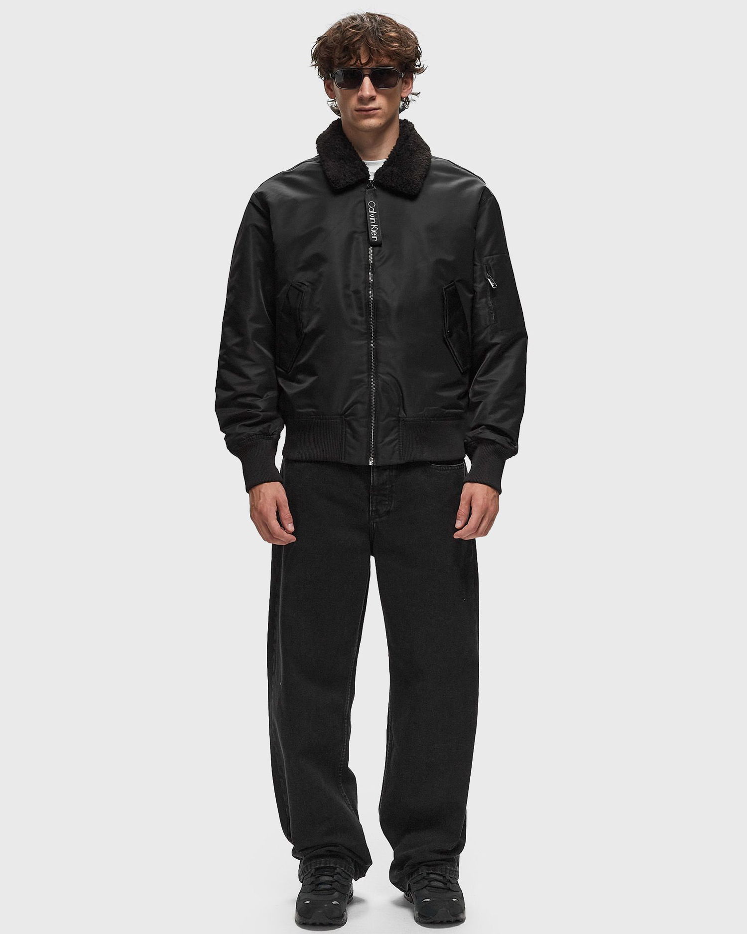 Bomber-takki CALVIN KLEIN AVIATOR SHERPA JACKET Musta | J30J326108BEH, 1