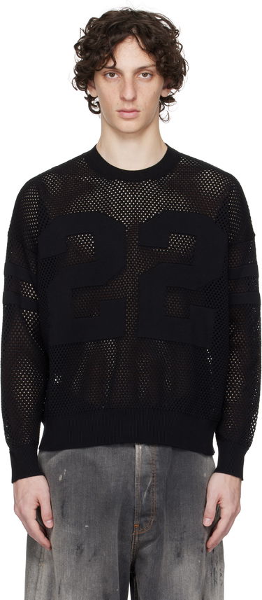 Villapaita AMIRI AMIRI '22' Mesh Crewneck Sweater Musta | AMKNCW1040, 0