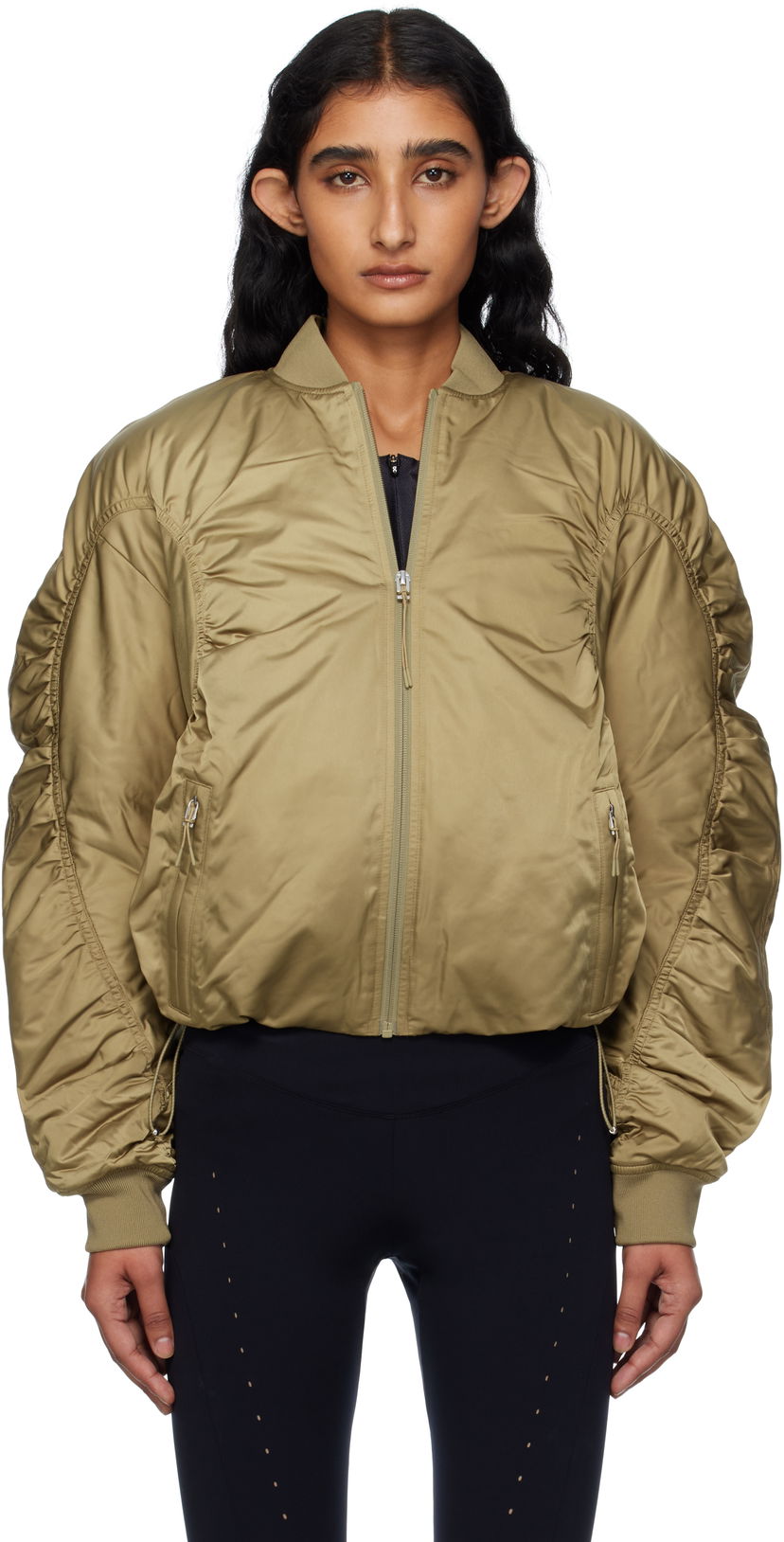 Bomber-takki On Running Zendaya Edition Varsity Bomber Jacket Vihreä | Nutmeg