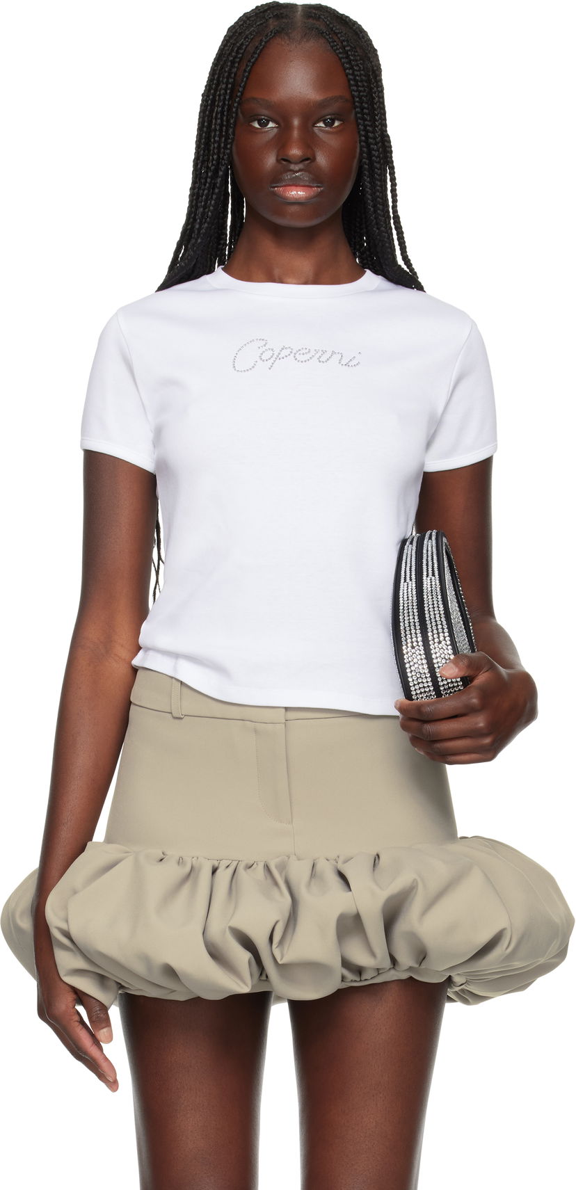 T-paita Coperni Coperni Crystal Logo T-Shirt Valkoinen | COPJS07CRF5017