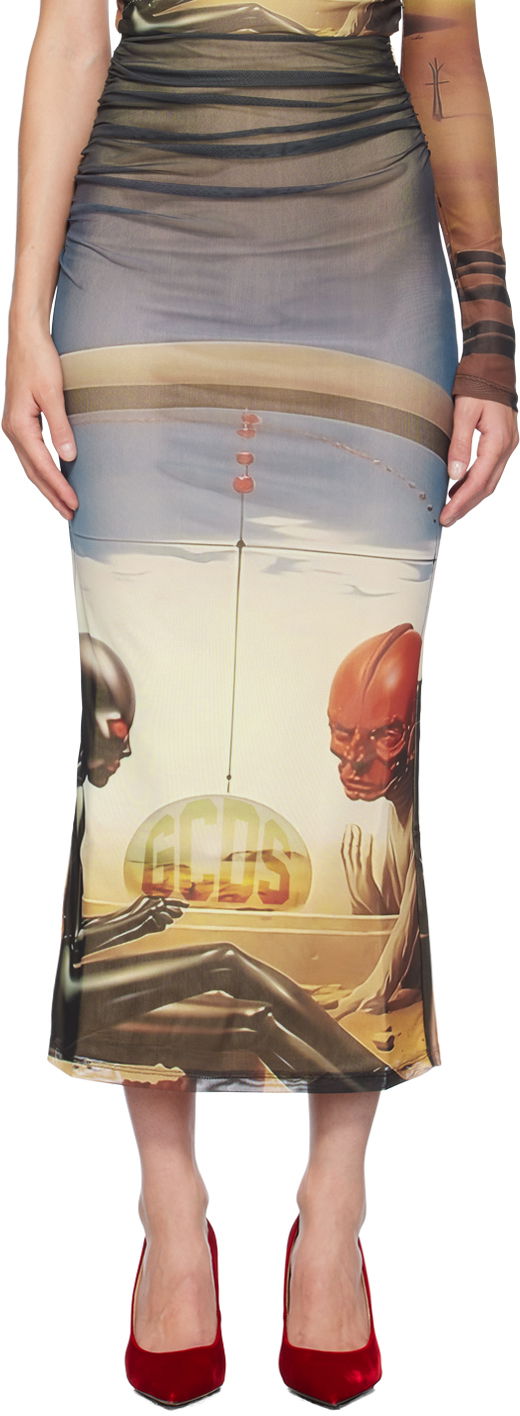 Hame GCDS Multicolor Creatures Midi Skirt Monivärinen | A2CW3202TE3