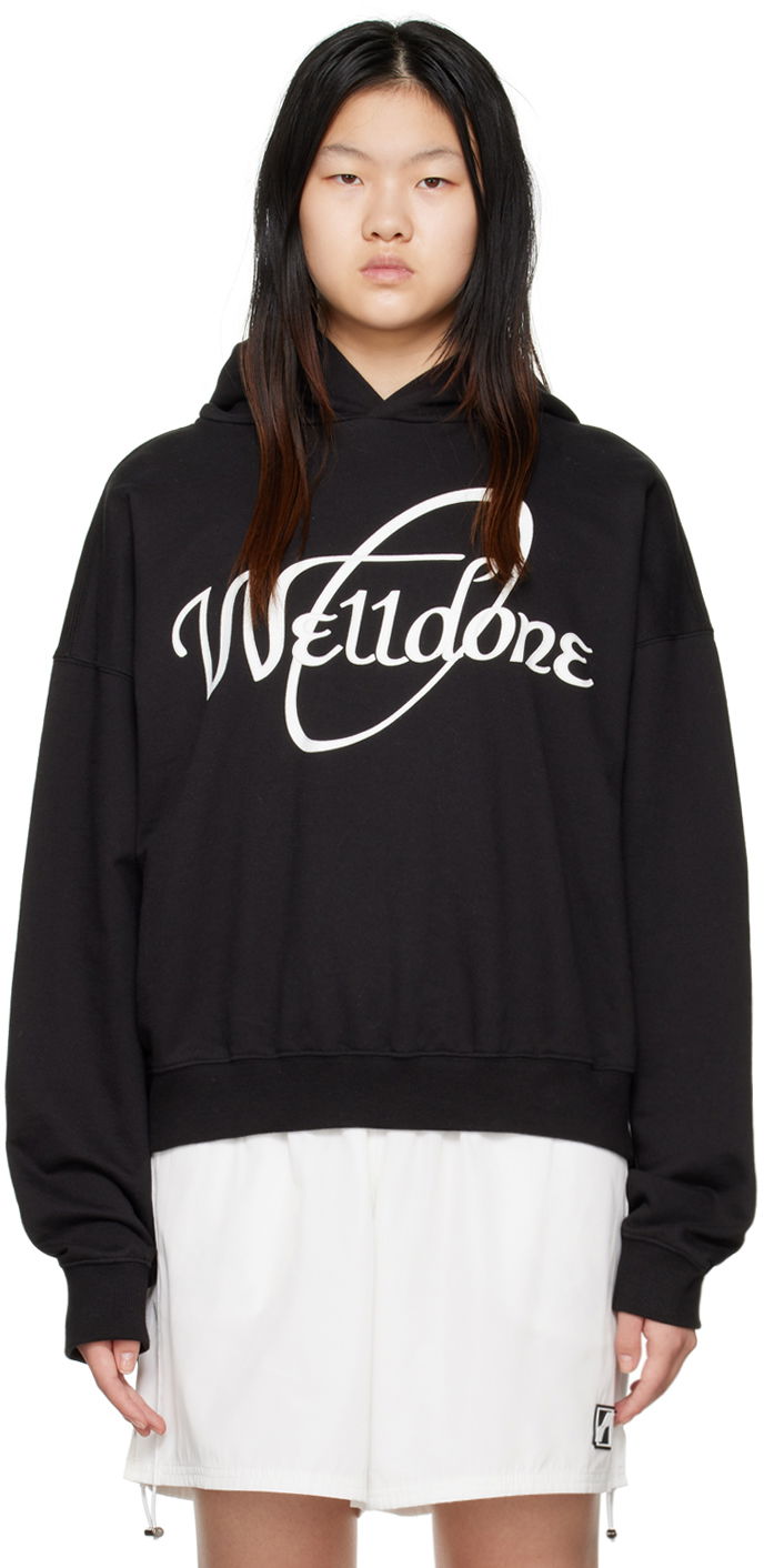Huppari We11done We11done Circle Logo Hoodie Musta | WD-TH3-22-813-U-BK