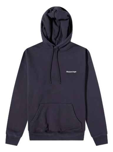 Huppari Balenciaga Corporate Logo Popover Hoody Tummansininen | 570811-TKVB5-3967