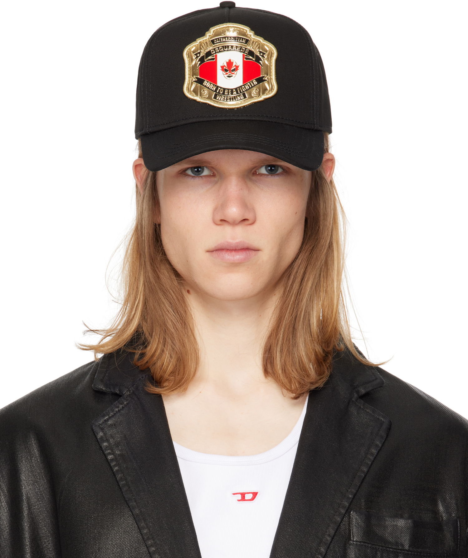 Korkki DSQUARED2 Dsquared2 Boxeur Patch Baseball Cap Musta | BCM0903-05C00001-2124, 0