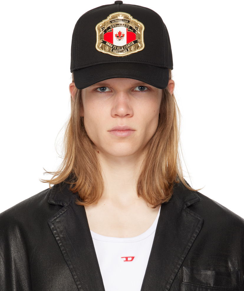 Korkki DSQUARED2 Dsquared2 Boxeur Patch Baseball Cap Musta | BCM0903-05C00001-2124