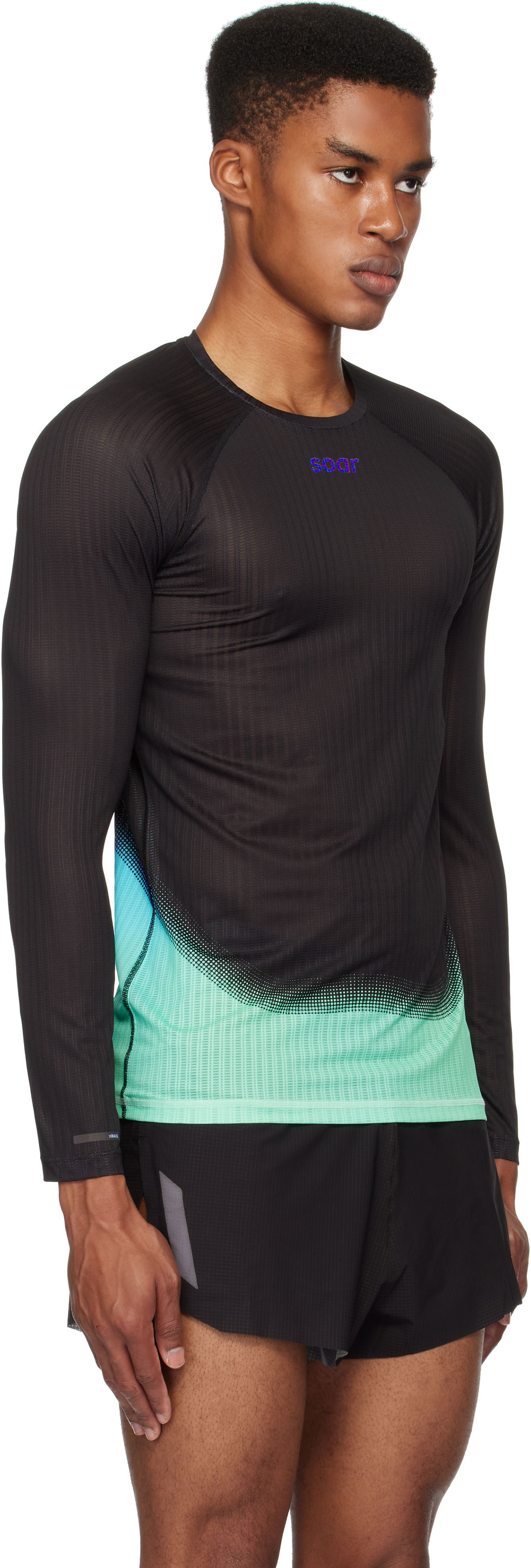 T-paita Soar Running Soar Running Race Base Layer T-Shirt Musta | SBL2M-BLK/BLU, 1