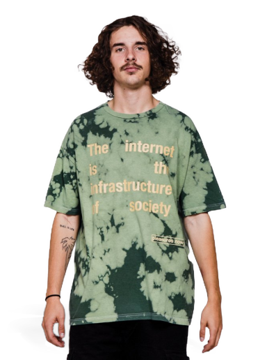 T-paita Pleasures Internet Dyed T-Shirt Vihreä | P21F049