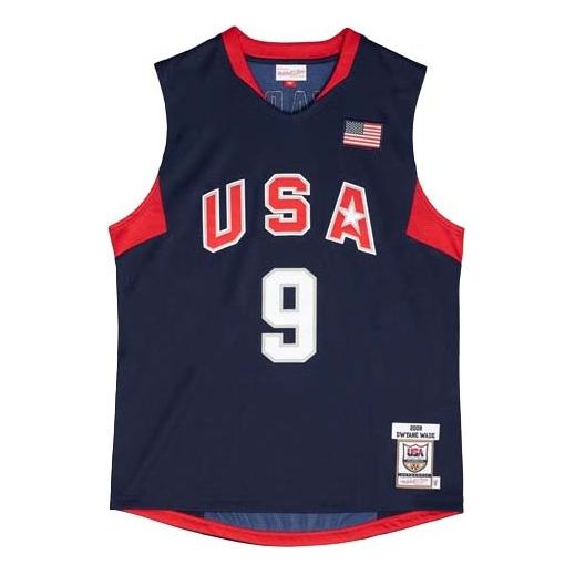 Jersey Mitchell & Ness Team USA Dwyane Wade Basketball Jersey Sininen | AJY44385-USA08DWANAVY
