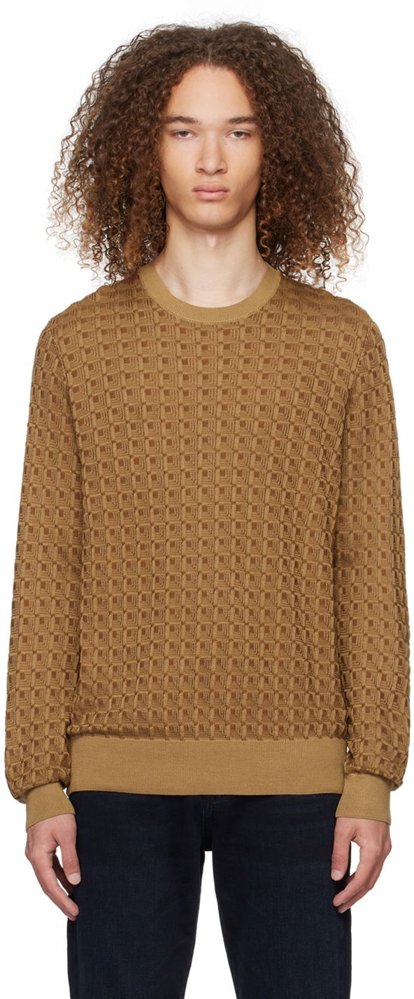 Villapaita BOSS Crewneck Sweater "Tan" Oranssi | 50508159