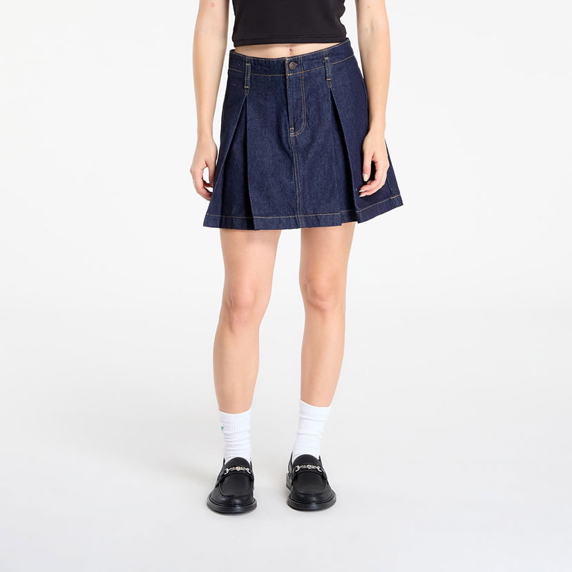 Hame CALVIN KLEIN Skirt Jeans Pleated Denim Skirt Blue Tummansininen | LV047C717G N8D