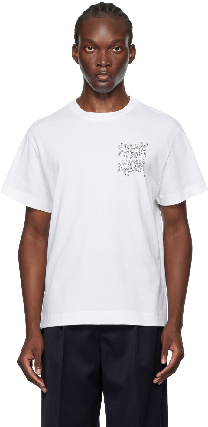 T-paita Simone Rocha Simone Rocha Ribbon Logo T-Shirt Valkoinen | 5195P19P20-M 0569