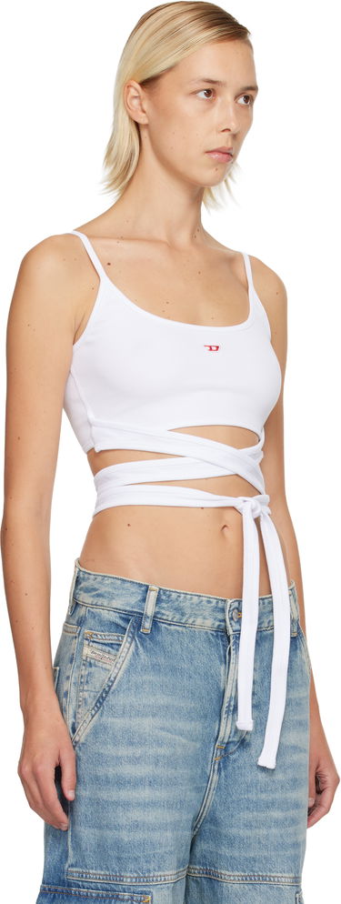 Tankkitoppi Diesel Ribbed Knit Cut-Out Wrap-Around T-Leya-Tail Tank Top Valkoinen | A18356 0EJAI, 1