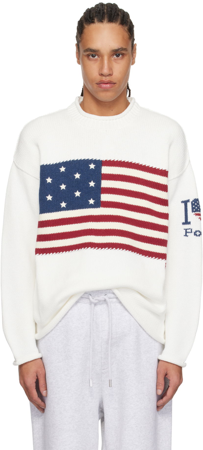 Villapaita Polo by Ralph Lauren Ralph Lauren I Heart Polo Flag Sweater Valkoinen | 710962906001