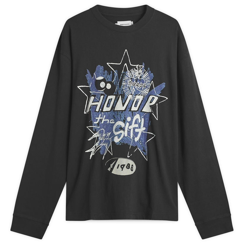 T-paita Honor The Gift Honor the Gift Pop Art Long Sleeve T-Shirt Musta | HTG250344-BLK