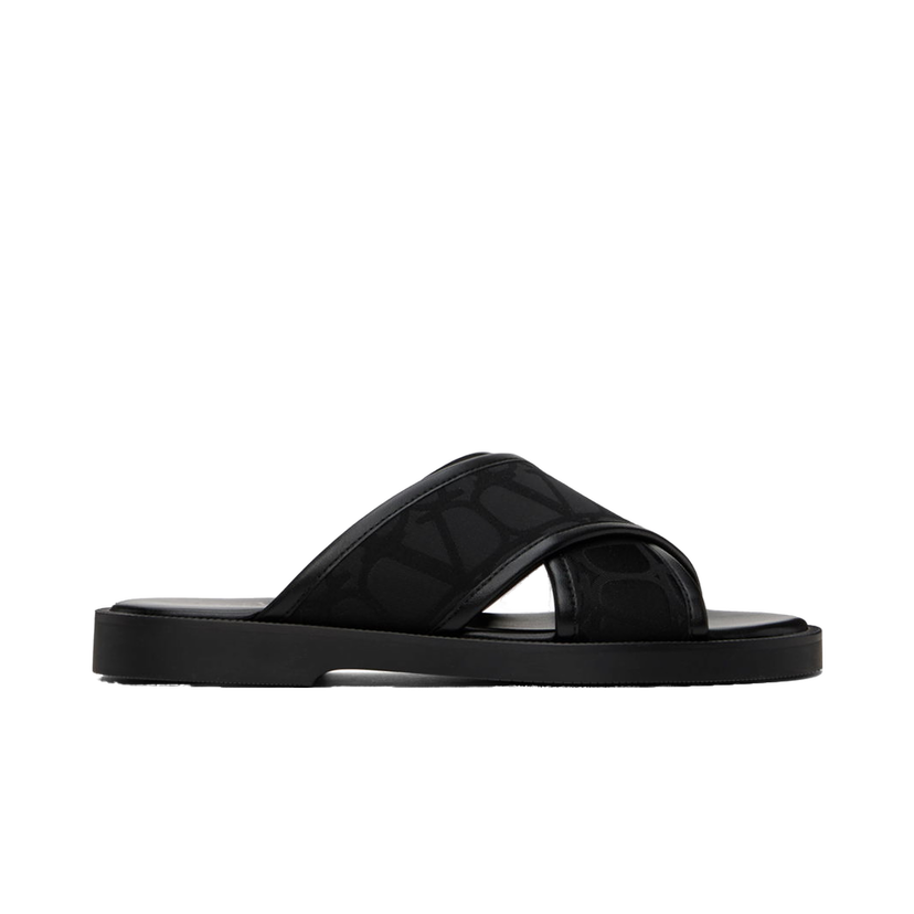 Tennarit ja kengät Valentino Garavani Black Toile Iconographe Sandals Musta | 4Y2S0H61IDQ