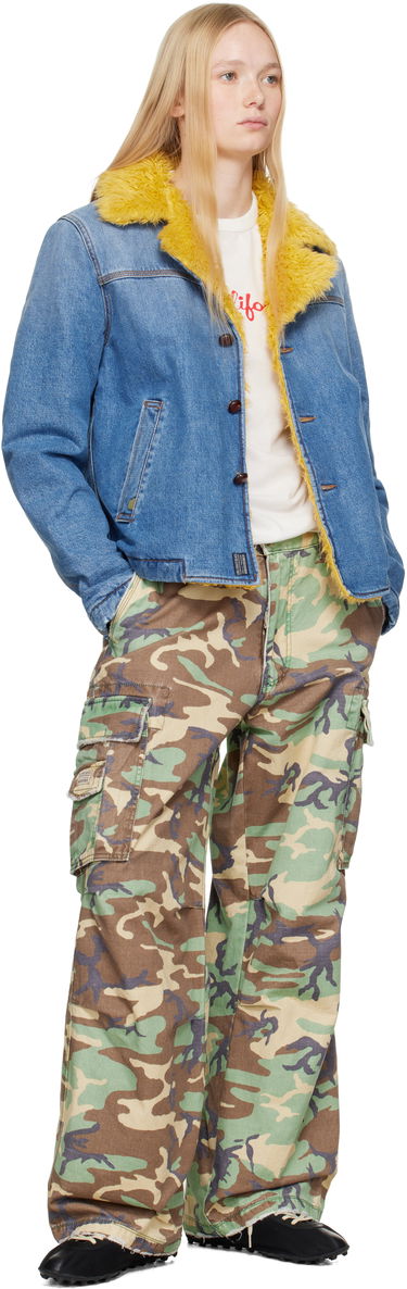 Takit ERL ERL Venice Faux-Fur Trim Denim Jacket Sininen | ERL10J002, 3