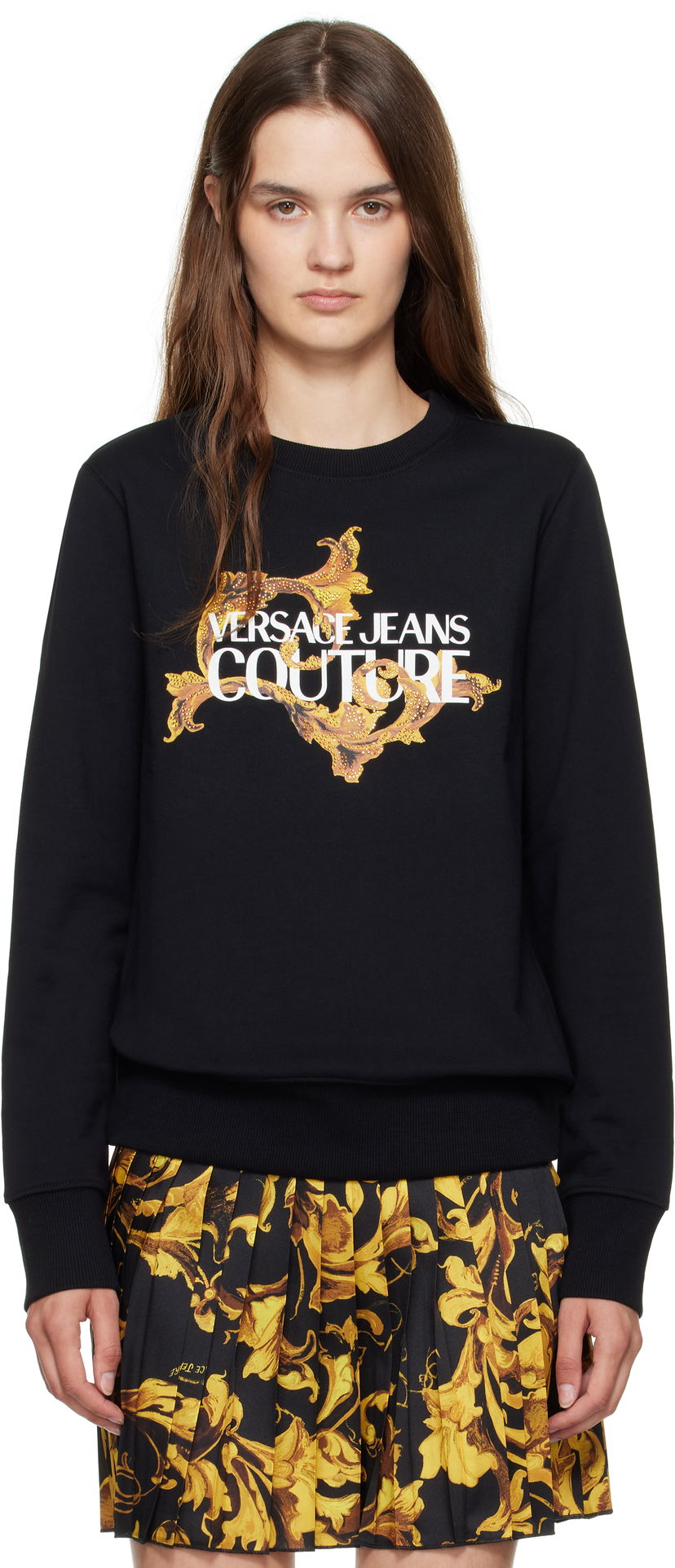 Huppari Versace Couture Screen-Printed Sweatshirt Musta | E79HAIE06_ECF00E