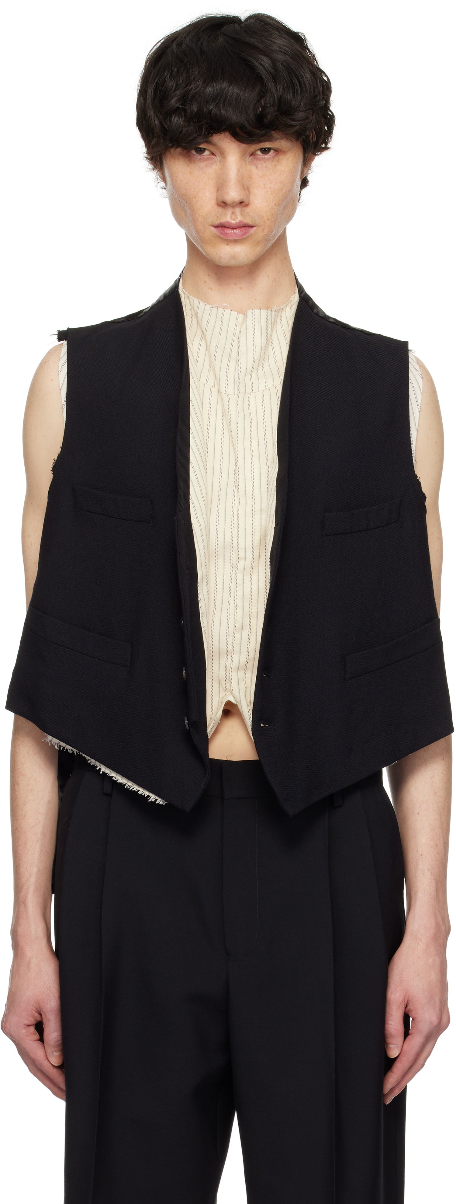 Liivi Maison Margiela Maison Margiela Raw Edge Waistcoat Musta | S50FB0110 S53915, 0