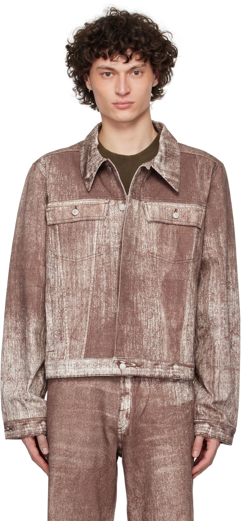 Takki Camper Camperlab Paint Print Denim Jacket Ruskea | AU00021-003