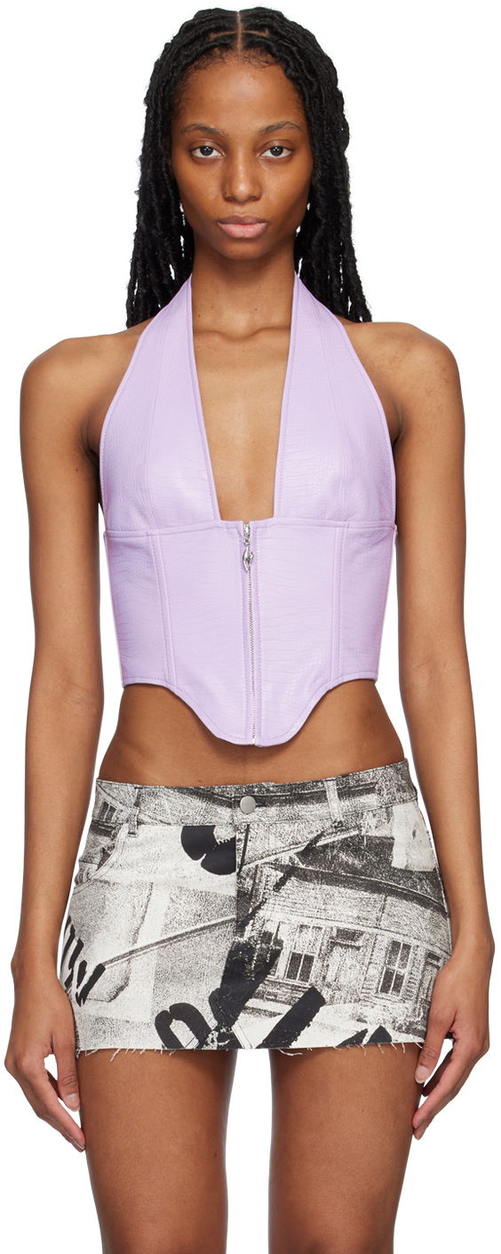 Tankkitoppi Miaou Miaou Hannah Jewett Edition Mara Halter Corset Top Violetti | 7087VLLIL