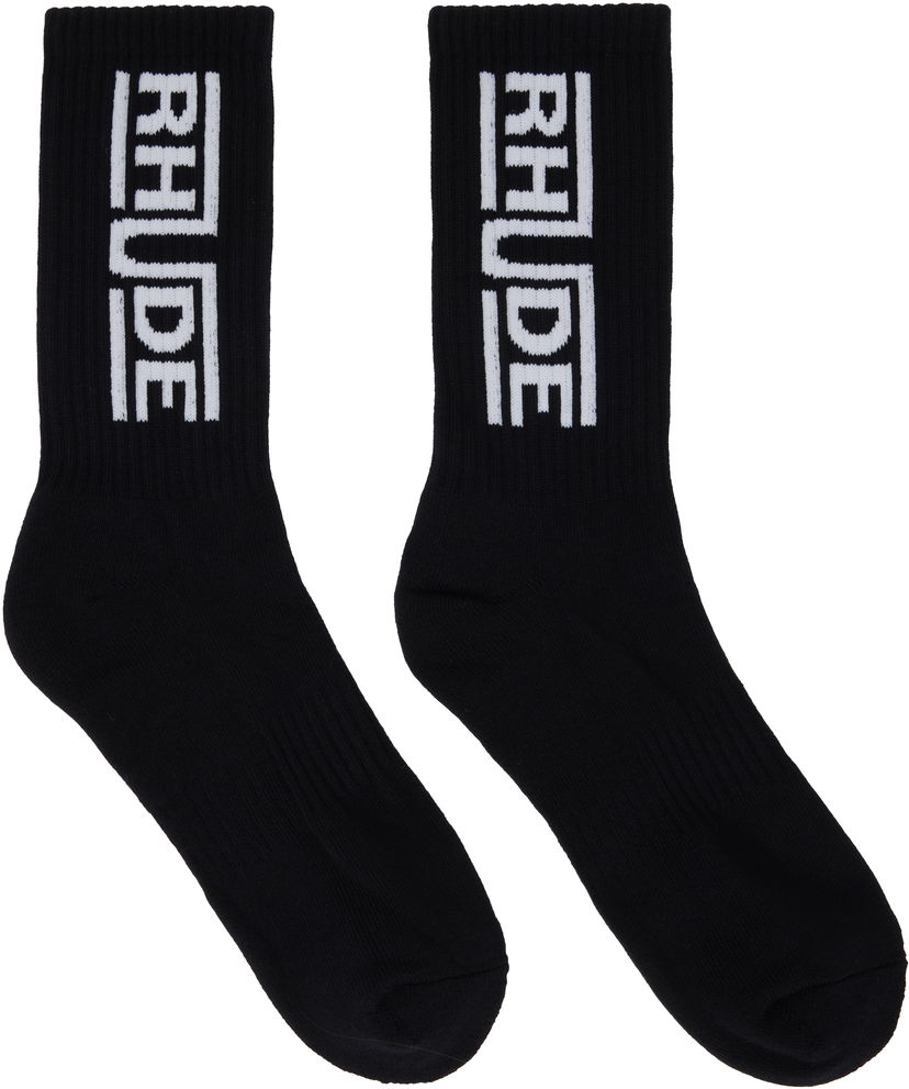 Sukat Rhude Rhude Champions Logo Socks Musta | RHPS25SO05117