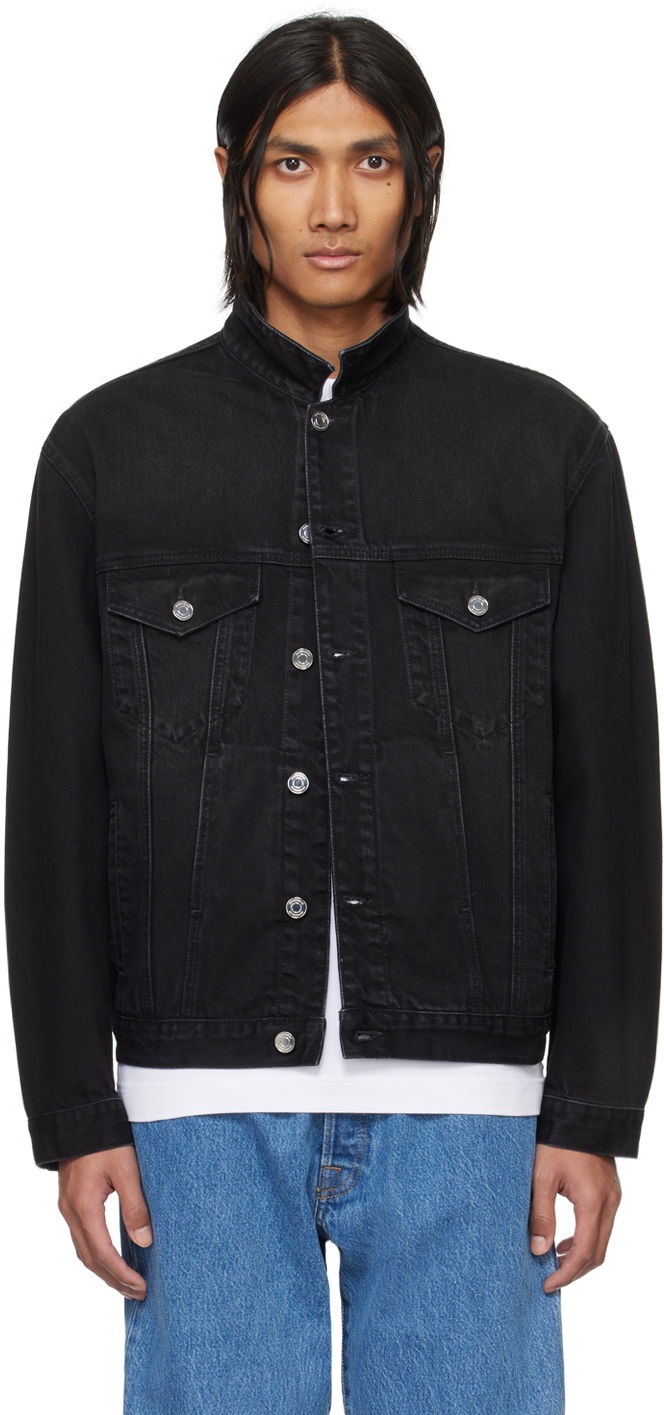 Takki VETEMENTS VTMNTS Embroidered Denim Jacket Musta | VL20JA560BW