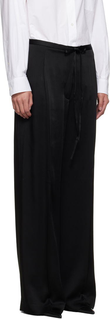 Housut Róhe Relaxed Drawstring Satin Trousers Musta | 416-30-125, 1