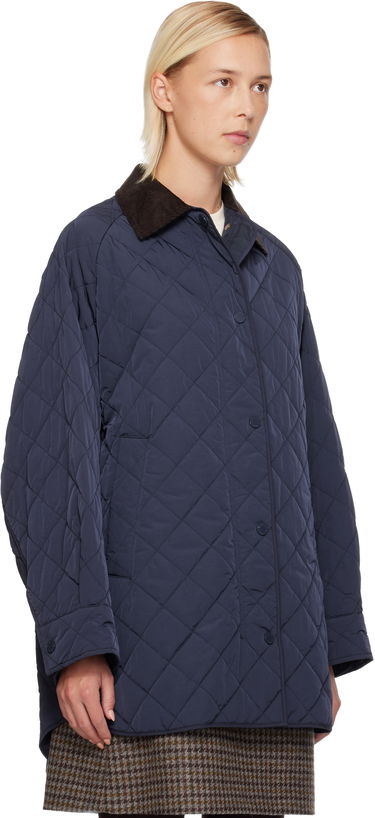 Takki Max Mara Pepato Quilted Jacket with Corduroy Collar Tummansininen | 2525496102600, 1