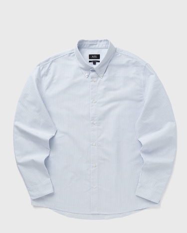 Paita A.P.C. Greg Log Button Down Stripe Shirt Sininen | COGUH-H12499-IAA, 3
