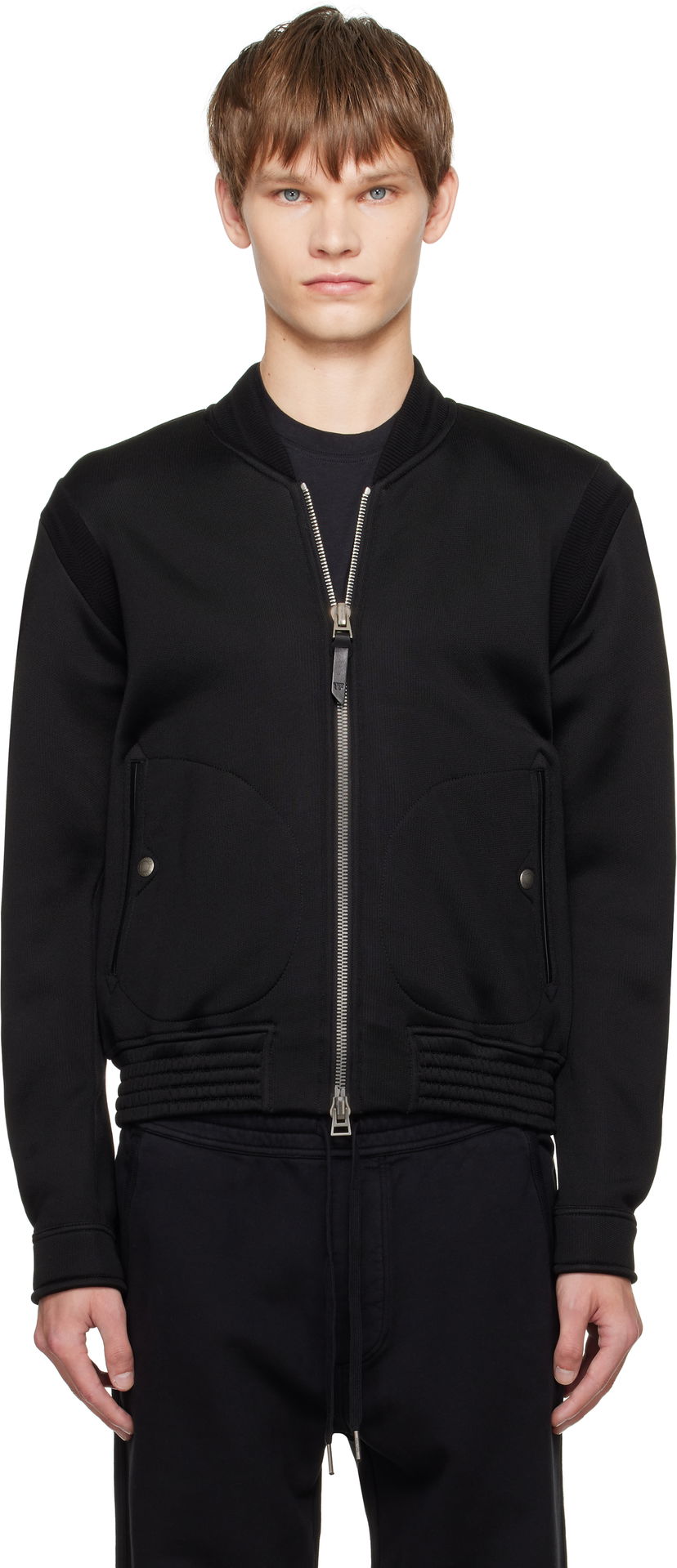 Bomber-takki Tom Ford TOM FORD Cotton Viscose Bomber Jacket Musta | JZL019-JMC081