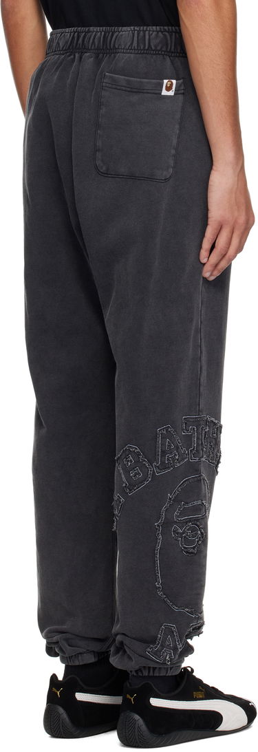 Verryttelyhousut BAPE BAPE Washed Effect College Patch Sweatpants Musta | 001PTK801001M, 2