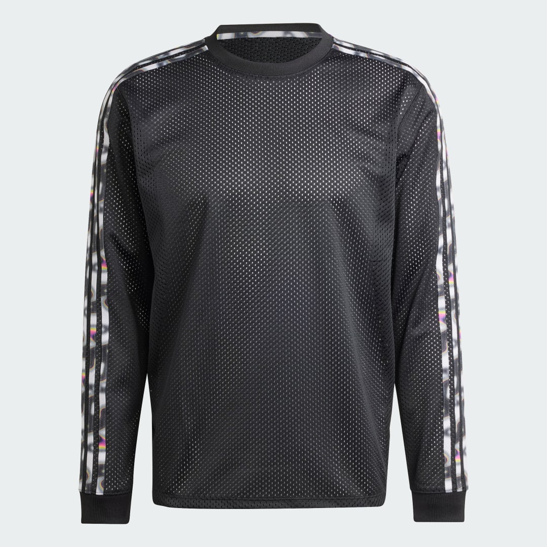 T-paita adidas Performance Pride Mesh 3-Stripes Long Sleeve Musta | IZ4893, 1