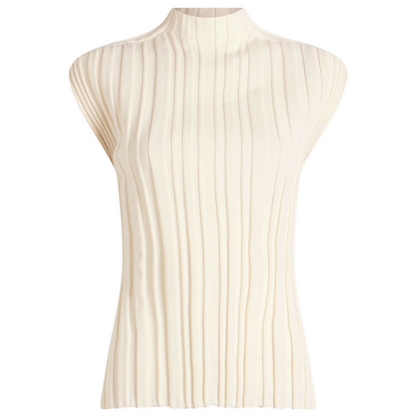 T-paitoja ja toppeja Pleats Please Issey Miyake Issey Miyake Pleats Please Rib Knit Short Sleeve Top Valkoinen | PP56KK851-02
