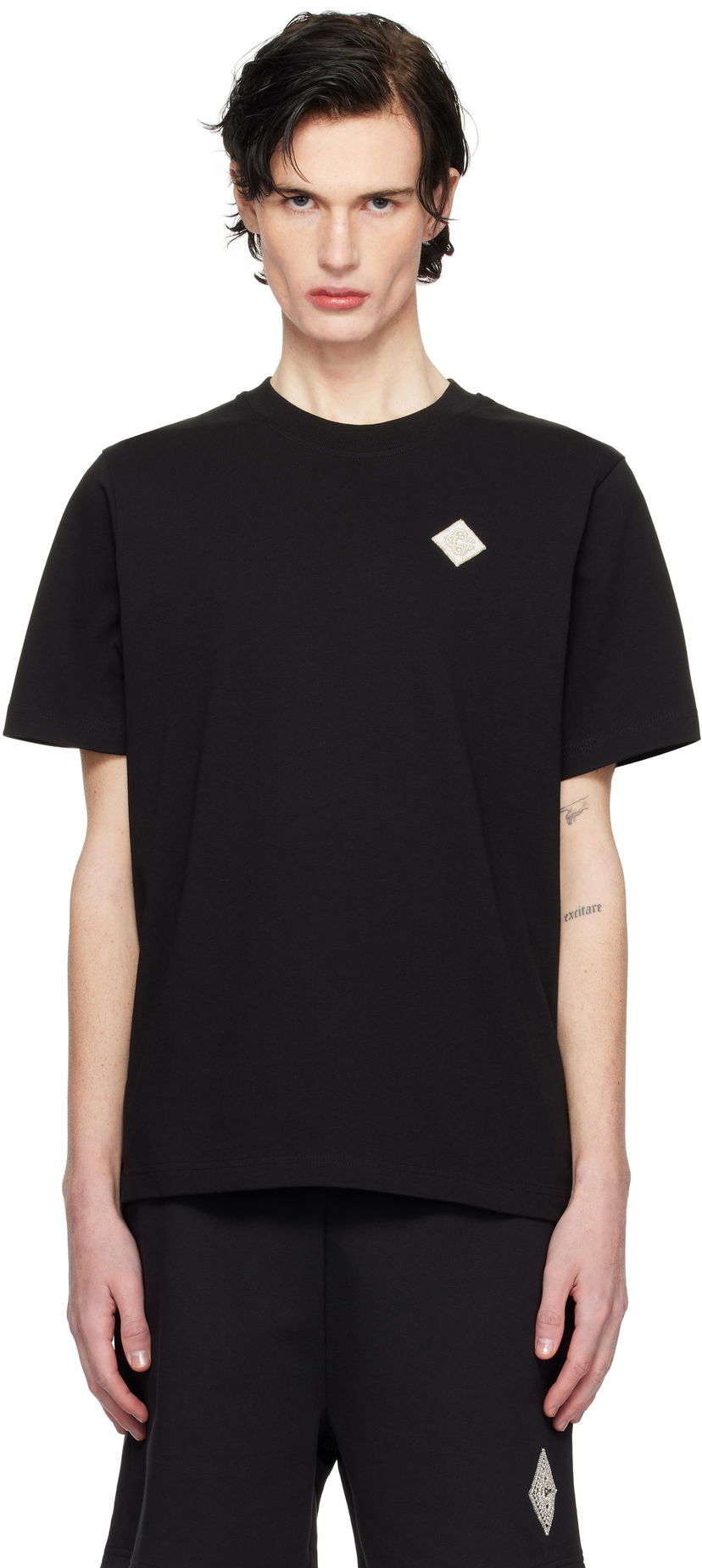T-paita Casablanca Pearl Diamond Patch T-Shirt Musta | MPS25-JTS-001-10
