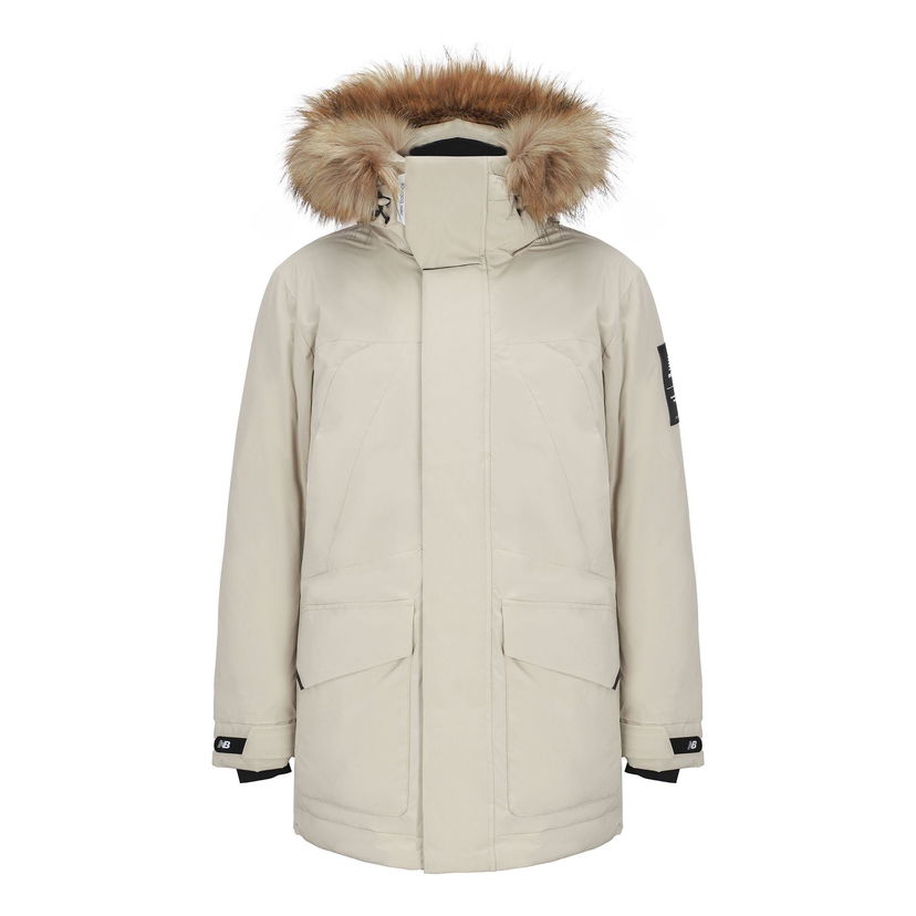 Parka New Balance Warm Hooded Down Jacket Beige | 5PB42201-DB