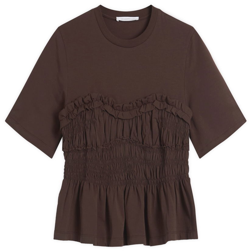 T-paita Cecilie Bahnsen Cecilie Bahnsen Vilde Smocked T-Shirt Ruskea | 225RTW19004